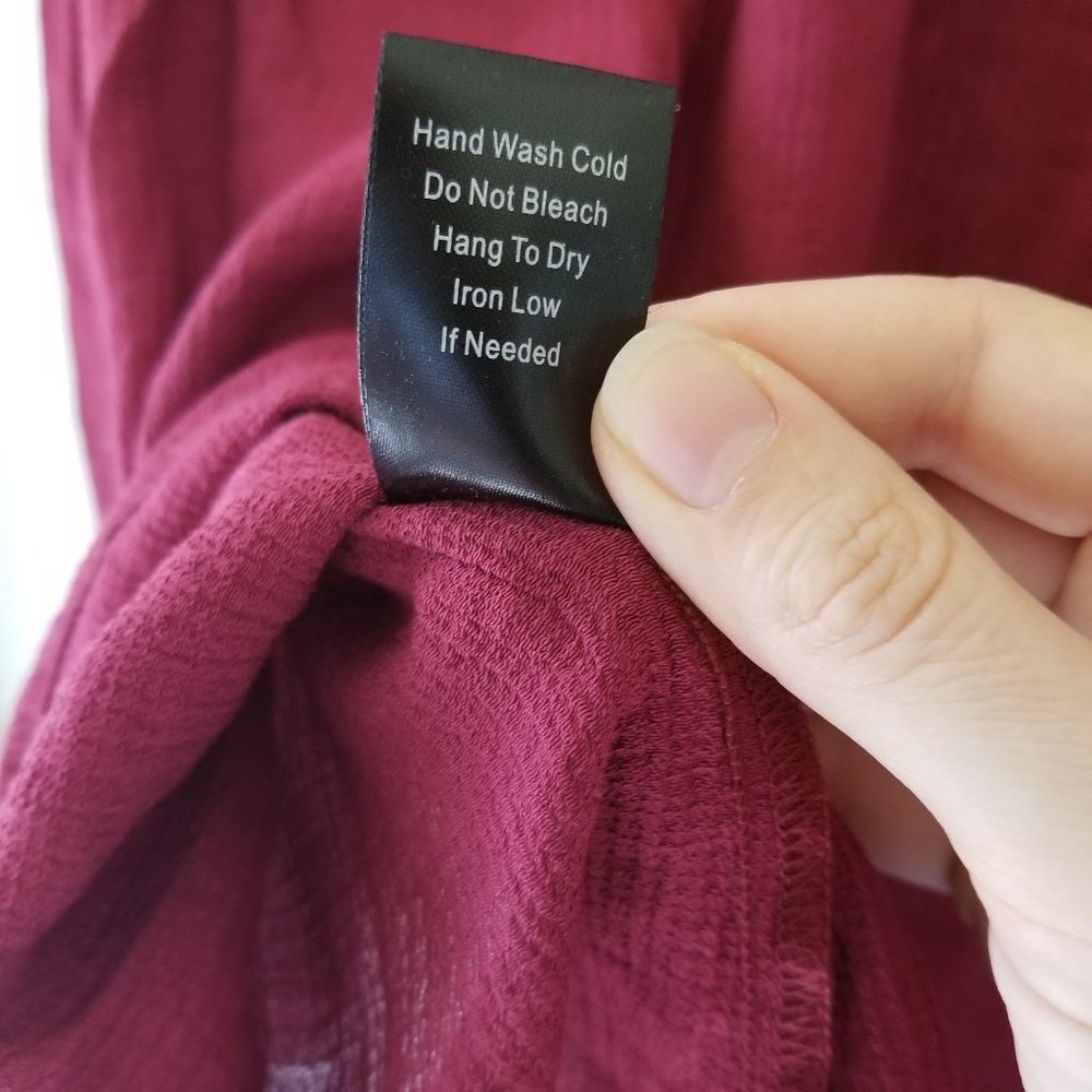 Blu Pepper flowy boho chic maroon wine top - Picture 7 of 10
